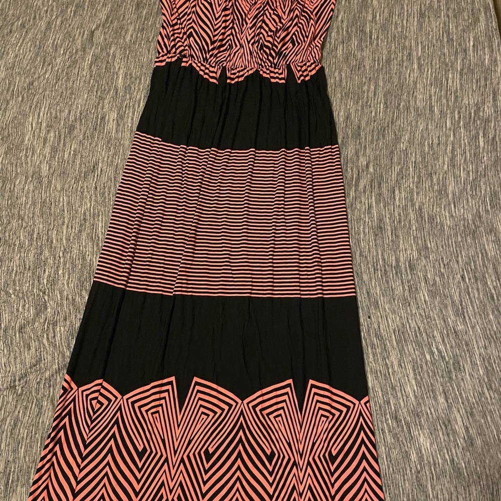 Pink/Black Long Dress